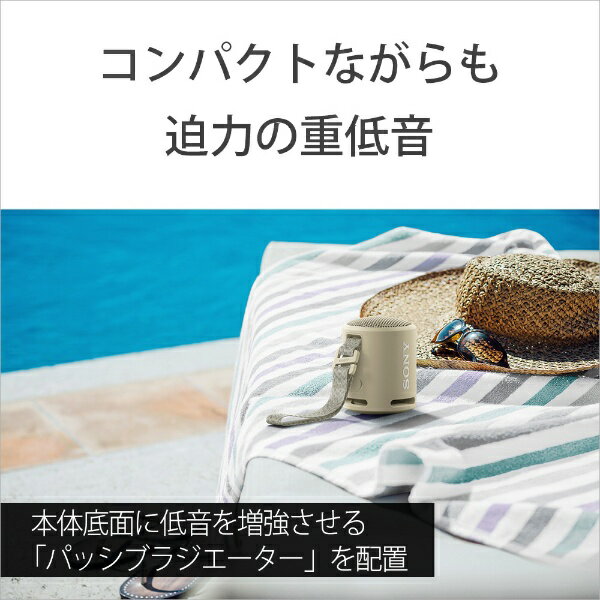 ソニー ワイヤレスポータブルスピーカー SRS-XB13 ベージュ(1台)