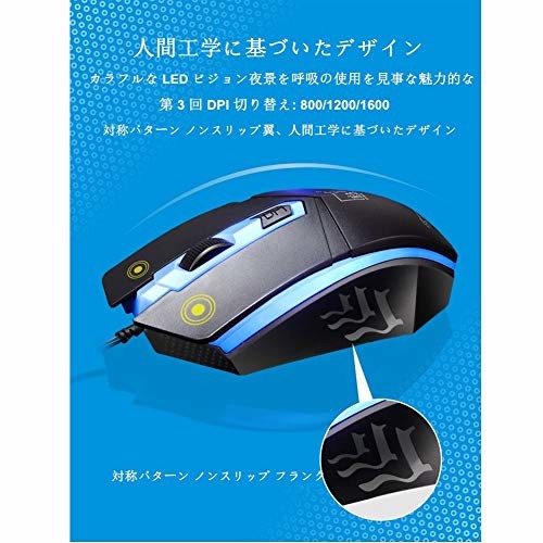 mini2x 有線ゲーミング キーボード マウスセットブラック