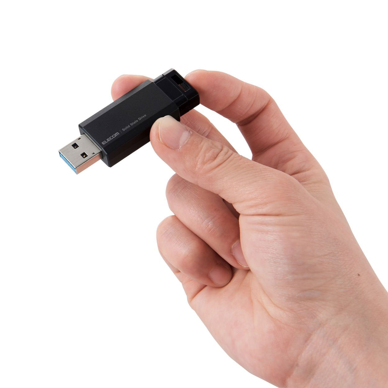 エレコム SSD 外付け ポータブル 500GB 小型 ノック式 ブラック ESD-EPK0500GBK(1個)