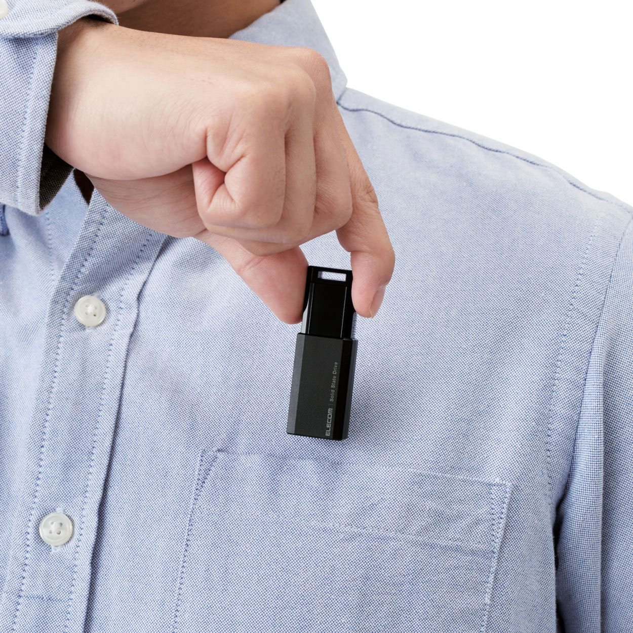 エレコム SSD 外付け ポータブル 500GB 小型 ノック式 ブラック ESD-EPK0500GBK(1個)