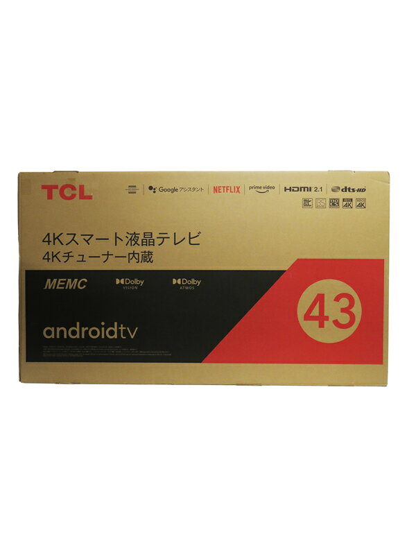 TCL 43V型4Kチューナー内蔵液晶テレビ 43P615