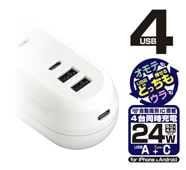 カシムラ USB付電源タップ AC-021