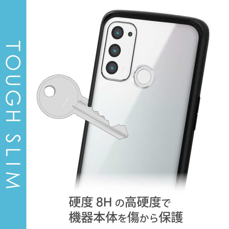 ELECOM OPPO Reno5 A ハイブリッド ケース TOUGH SLIM LITE フレームカラー ブラック PM-O212TSLFCBK
