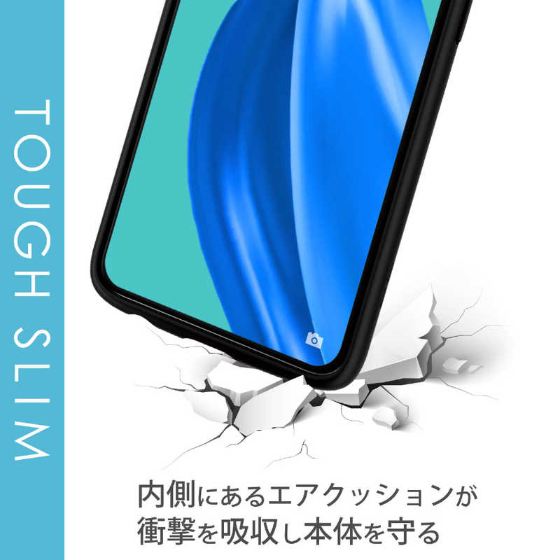 ELECOM OPPO Reno5 A ハイブリッド ケース TOUGH SLIM LITE フレームカラー ブラック PM-O212TSLFCBK