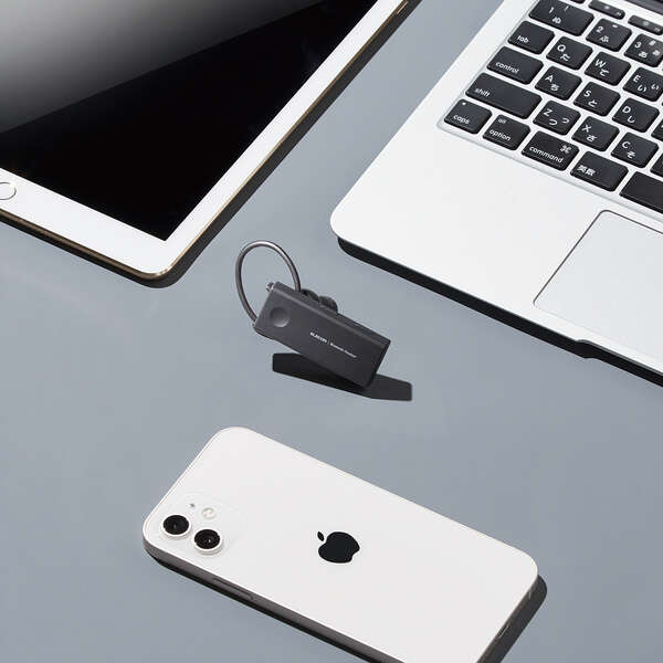 エレコム ヘッドセット Bluetooth 片耳 防水 IPX5対応 ブラック LBT-HSC10WPPCBK(1個)