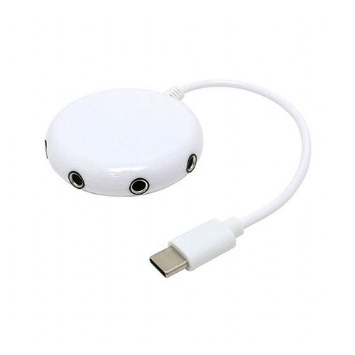 MCO Type-C 5分配ステレオミニプラグ クリア AAC-SPC5/WH