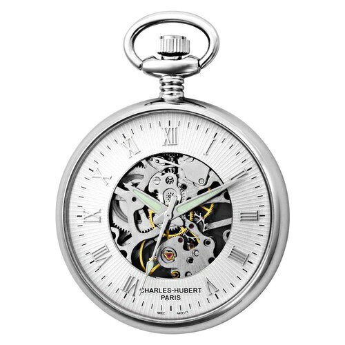 CHARLES-HUBERT チャールズ・ヒューバート 懐中時計 手巻 42mm オープン シルバー 3673