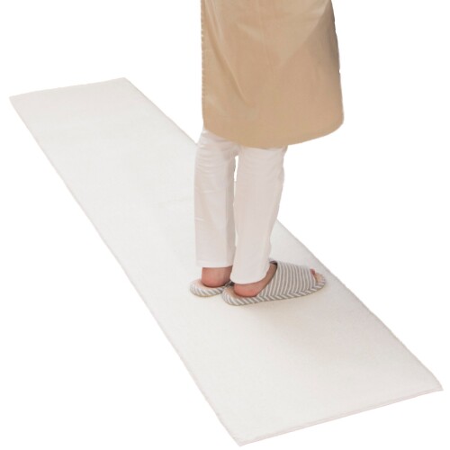オカ OKA 乾度良好Dナチュレ ロングマット ホワイト 約50cm×240cm キッチンマットや玄関マット、リビングマットなど多目的に