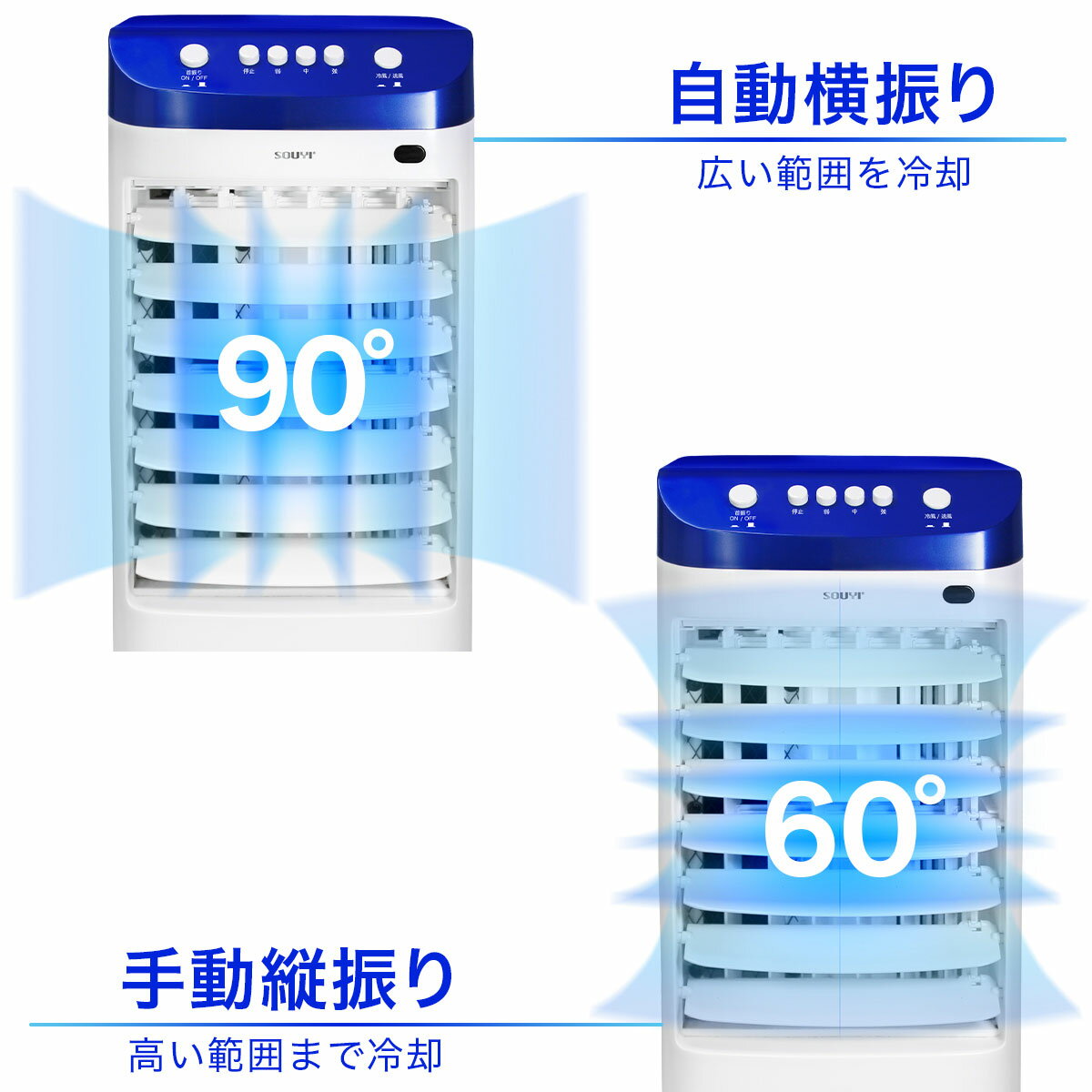 ソウイジャパン ボックスタイプ 冷風扇 SY-076N ブルー