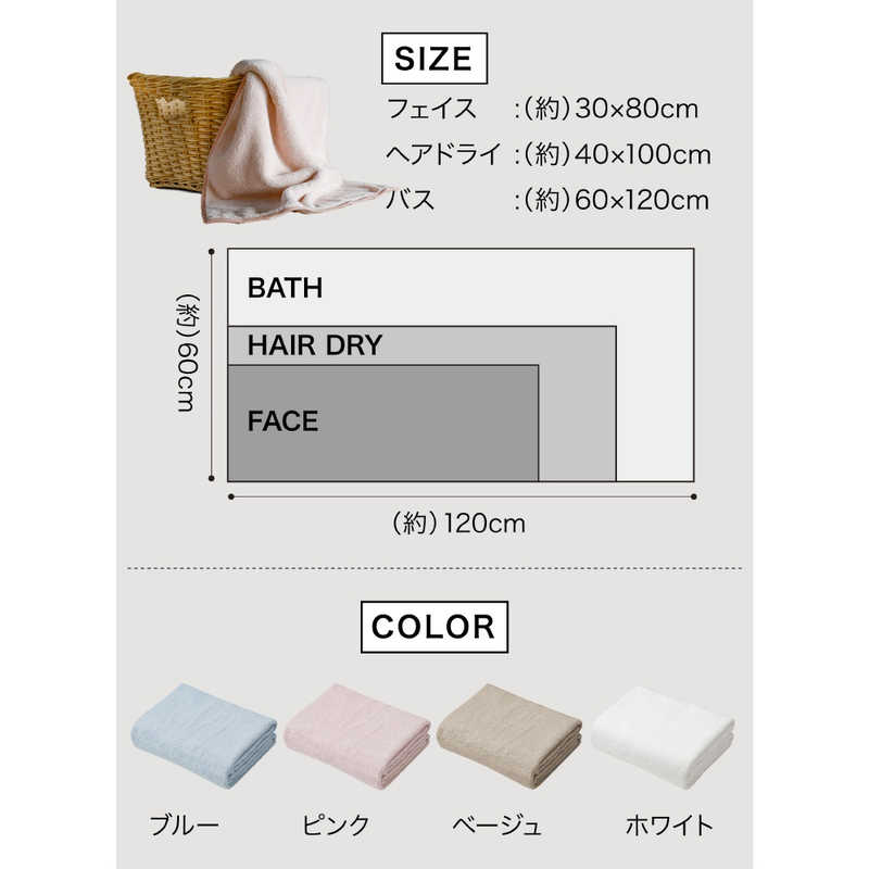 カラリ カラリアース フェイスタオル ベージュ(1枚)