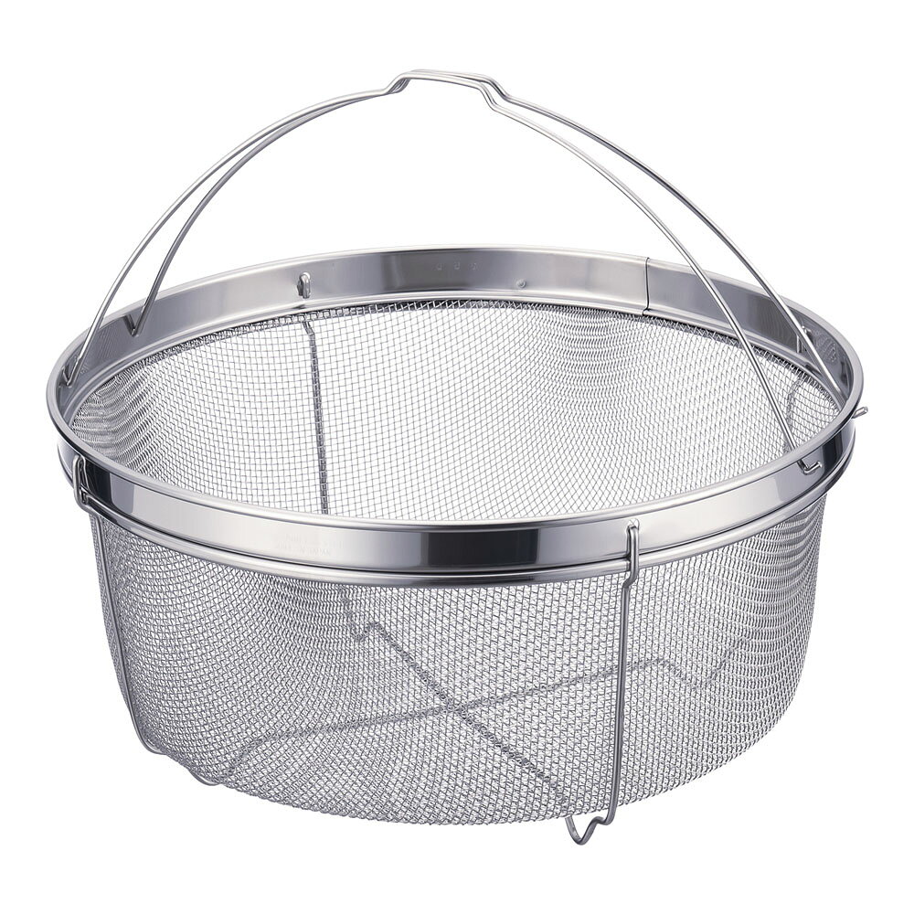 金伊工業 18-8 シェイプライン 茹であげザル 25cm 12メッシュ