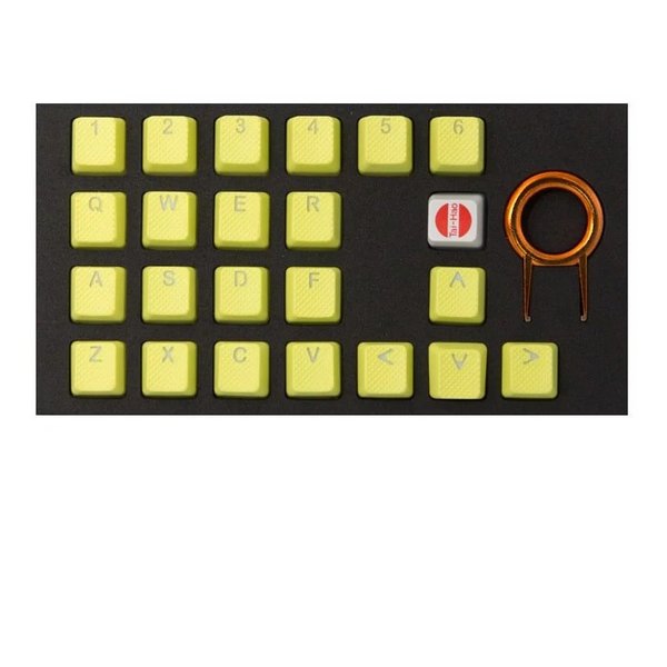 TAI-HAO｜タイハオ 〔キーキャップ〕USキー配列用 Rubber Gaming Backlit Keycaps- 22 keys Neon Zinc Yellow th-rubber-keycaps-neon-zinc-yellow-22