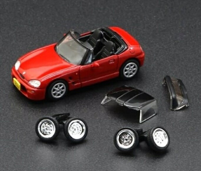 楽天市場】1/64 スズキ カプチーノ 1998 レッド LHD ミニカー BM