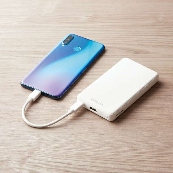 エレコム モバイルバッテリー 7000mAh PD 薄型 コンパクト ホワイト DE-C27-7000WH(1個)