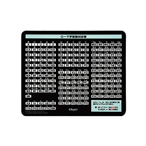 ナカバヤシ Nakabayashi Digio2 ローマ字 マウスパッド クロスタイプ ブラック Z8677