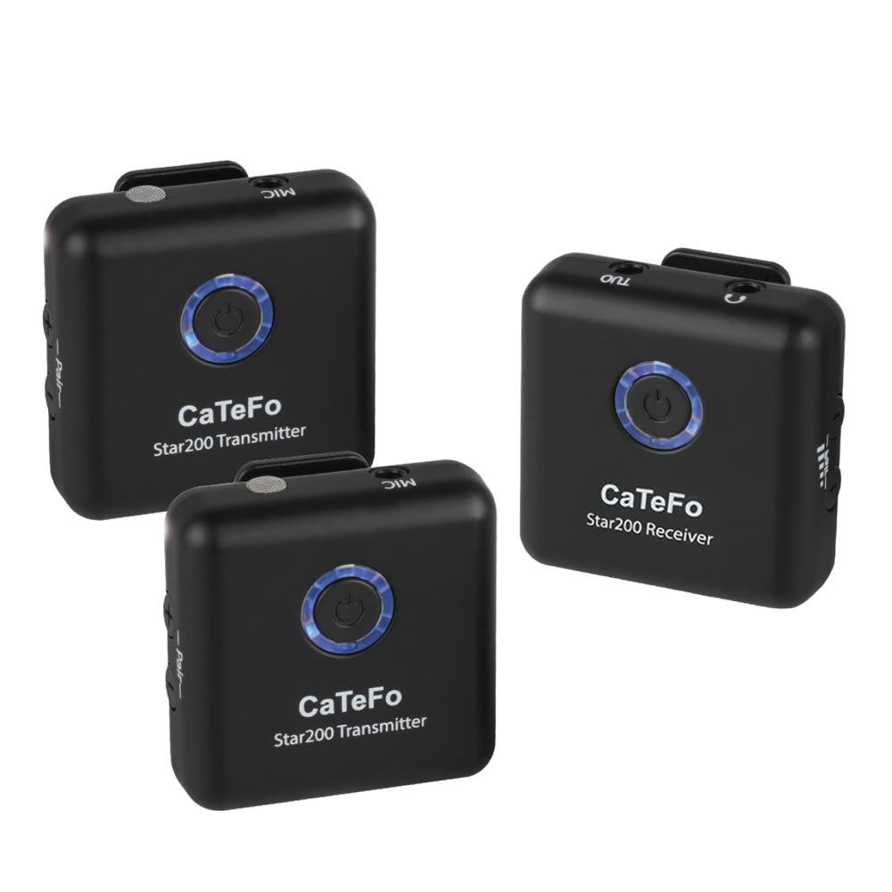 Star200 T2 トランスミッターx2， レシーバーx1， ピンマイクx2 CaTeFo