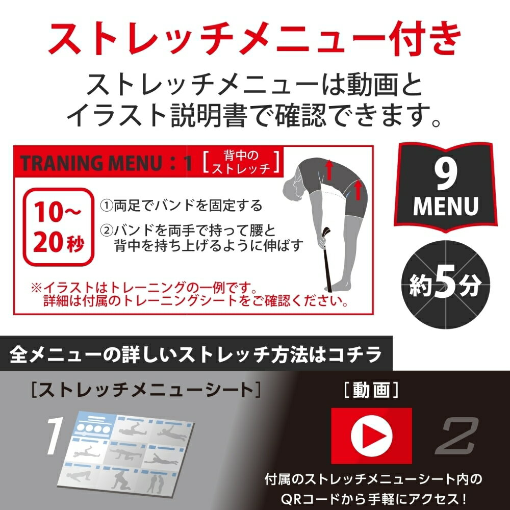 エレコム ストレッチバンド ゴルフ向け ブラック HCG-PBN01BK(1個)