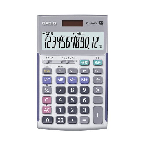 CASIO ジャストタイプ 実務電卓 12桁 シルバー JS-20WKA-SR