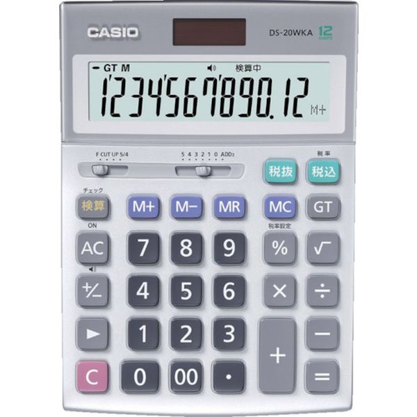 CASIO デスクタイプ 実務電卓 12桁 シルバー DS-20WKA