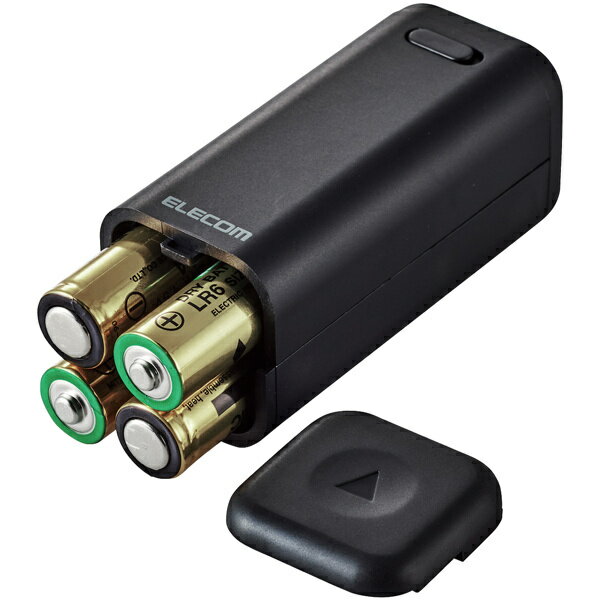 エレコム モバイルバッテリー 乾電池式 ケーブル付 黒 DE-KD02BK(1個)