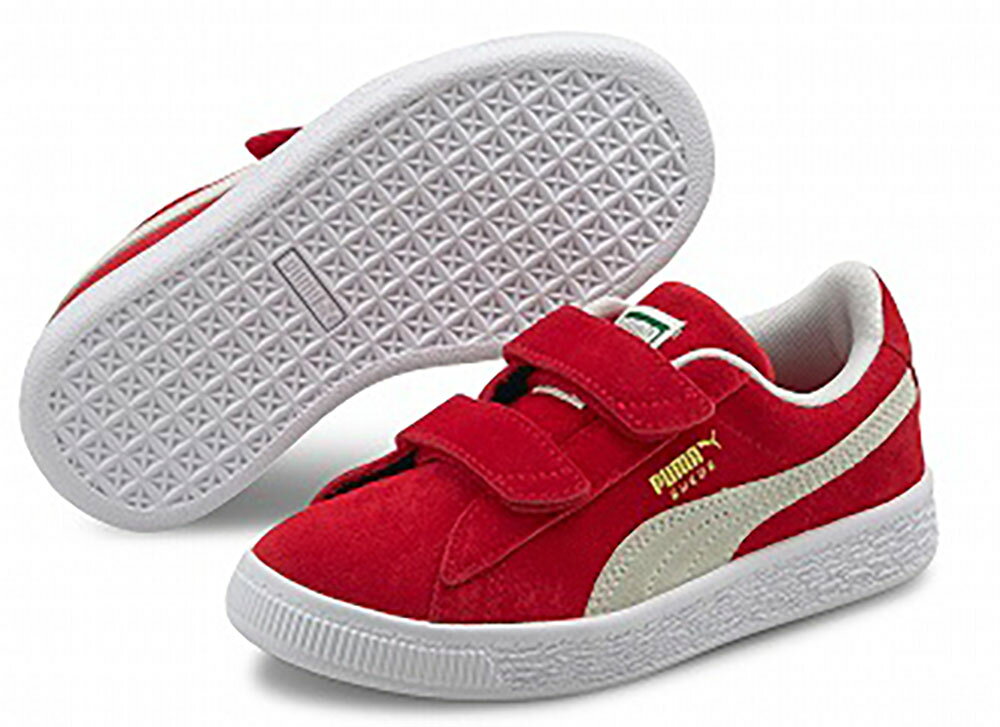 PUMA キッズ スウェード クラシック XXI V スニーカー 17-21cm 380563 High Risk Red-Puma White 17