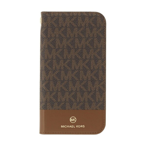 マイケルコース｜MICHAEL KORS MICHAEL – Folio Case Bicolor with Tassel Charm for iPhone 13 mini Brown/Black マイケルコース MKBCBBLFLIP2154