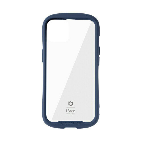 Hamee iPhone 13対応 6.1inch 2眼専用 iFace Reflection 強化ガラスクリアケース ネイビー