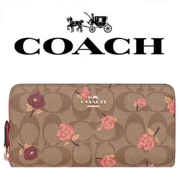 COACH  長財布　シグネチャー　小さな花柄模様 544c68bf14f4b1a33a8f2639871c6b