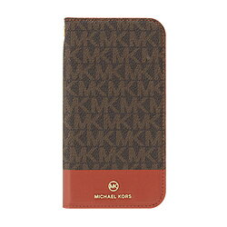 マイケルコース｜MICHAEL KORS MICHAEL – Folio Case Edge Corting with Tassel Charm for iPhone 13 Pro Brown/Black マイケルコース MKECBBLFLIP2162