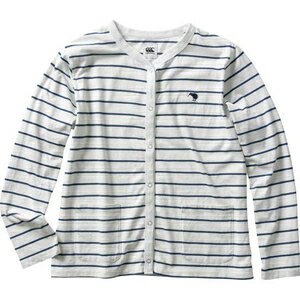CCC-WA4010911-M カンタベリー レディース インディゴストライプ カーディガン オフホワイト・サイズ：M CANTERBURY INDIGO STRIPE CARDIGAN