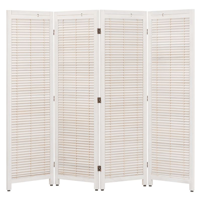 ルーバー パーテーション 4連 約幅45cm ホワイトウォッシュ 木製 可動式 アジャスター付き 衝立 完成品 リビング ダイニング