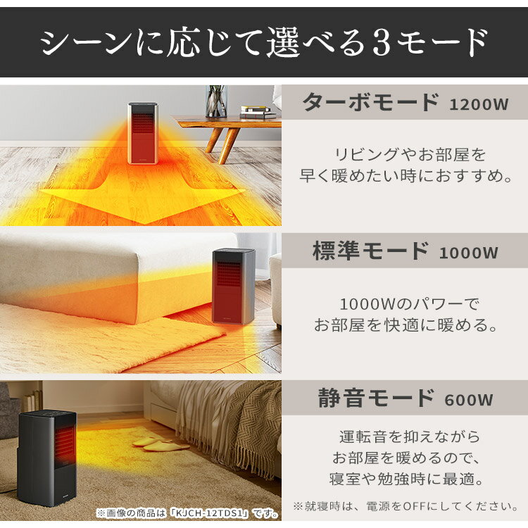 アイリスオーヤマ｜IRIS OHYAMA IRIS 288522 大風量セラミックファンヒータースリム ホワイト CH-12TDS1-W