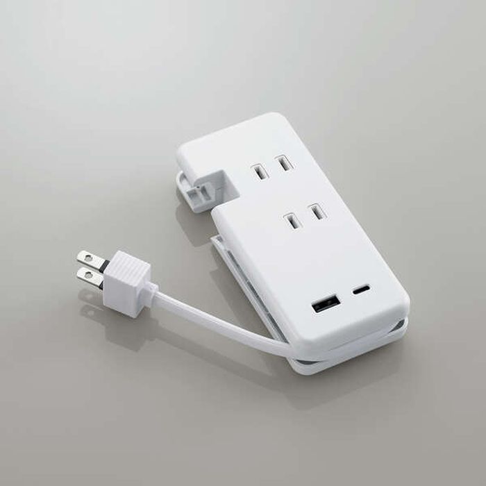 エレコム USB充電器 USBコンセント ケーブル収納 ホワイト MOT-U13-2302WH(1個)