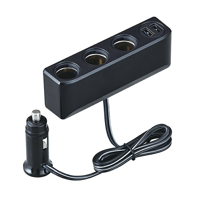 セイワ｜SEIWA CORPORATION 車内用品 増設ソケット 電圧計付き 3連USBポート搭載 コードタイプ プラグ抜け防止 12V専用 5V 4.8A 自動識別 長さ：1m F319