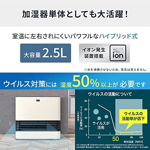 IRIS 大風量加湿セラミックファンヒーター グレー JKC125D1-H