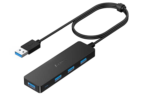 Aceele USB ハブ 4 USB ポート USB 3.0 ウルトラスリム ハブ, USB ハブ 120cm 延長ケーブル 5Gbps 超高速 軽量 PC MacBook/Chromebook Windows/Mac対応 USBハブ…
