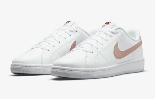 ナイキ レディース スニーカー コート ロイヤル 2 ホワイト/ブラック/チームオレンジ/ピンクオックスフォード・サイズ：23.5cm DH3159-101-23.5 NIKE