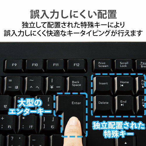 エレコム ワイヤレスキーボード USB接続 静音 TK-FDM116SKTBK(1個)
