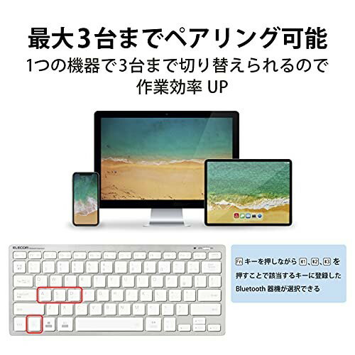 エレコム Bluetoothキーボード マルチペア パンダグラフ式 シルバー TK-FBP102SV／EC(1個)