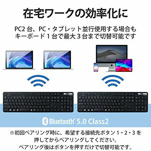 エレコム キーボード ワイヤレス Bluetooth マルチペアリング対応 TK-FBM120KBK／EC(1個)