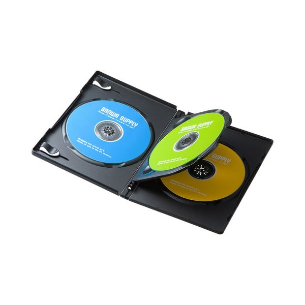サンワサプライ DVDトールケース 3枚収納 10枚セット ブラック DVD-TN3-10BKN