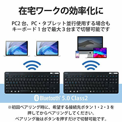 エレコム Bluetooth 薄型キーボード マルチペアリング対応 TK-FBM119KBK／EC(1個)