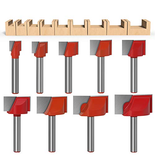Bestgle 9ピース6ミリメートルシャンククリーニング底ルータービットタングステン鋼 超硬クリーニングボトムビット超硬刃トリマービット 木工フライスカッターツール超硬ルーター・トリマ