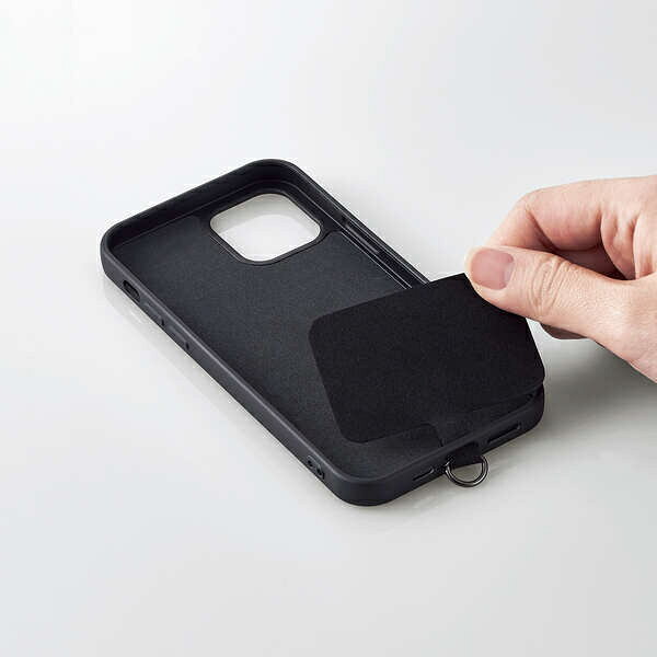 エレコム スマホアクセサリ 外付ストラップホール ハンドストラップ P-STHHANBK(1個)