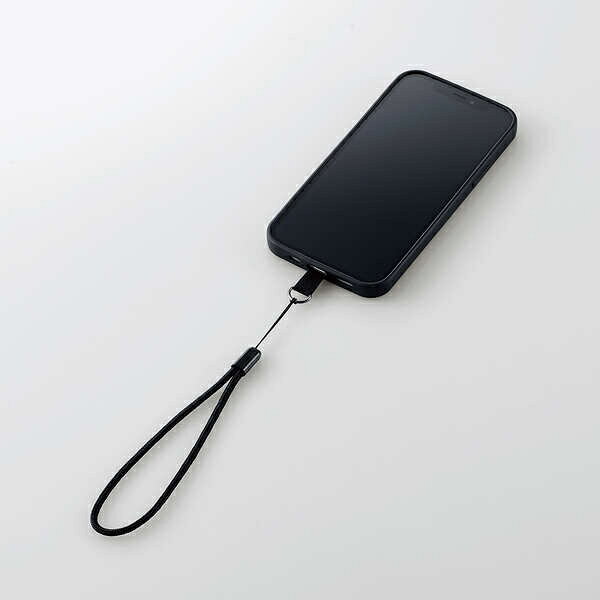 エレコム スマホアクセサリ 外付ストラップホール ハンドストラップ P-STHHANBK(1個)