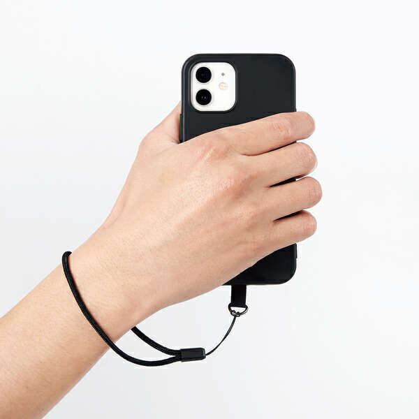 エレコム スマホアクセサリ 外付ストラップホール ハンドストラップ P-STHHANBK(1個)