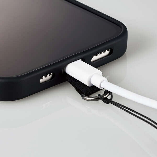 エレコム スマホアクセサリ 外付ストラップホール ハンドストラップ P-STHHANBK(1個)