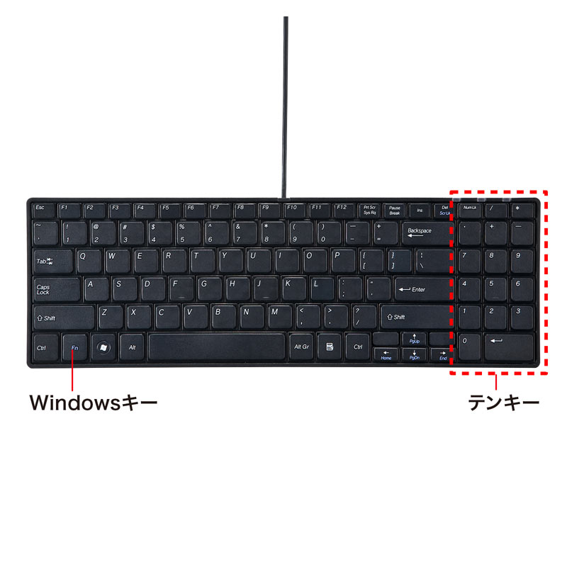 SANWA SUPPLY 英語配列USBスリムキーボード ブラック SKB-E2UN