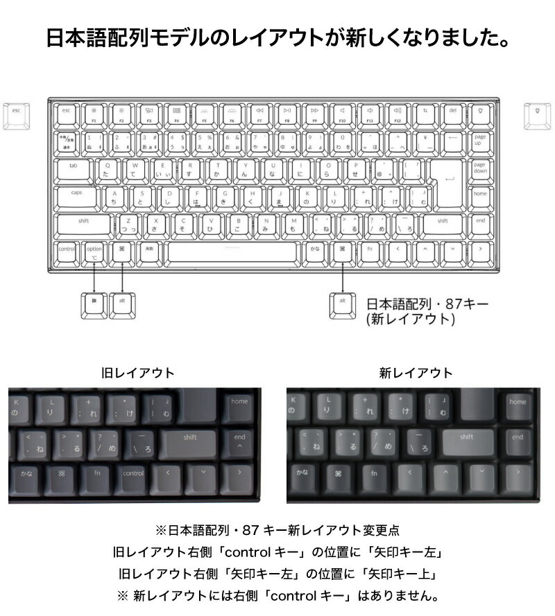 Keychron K2 ワイヤレス・メカニカルキーボード RGBライト 日本語 赤軸
