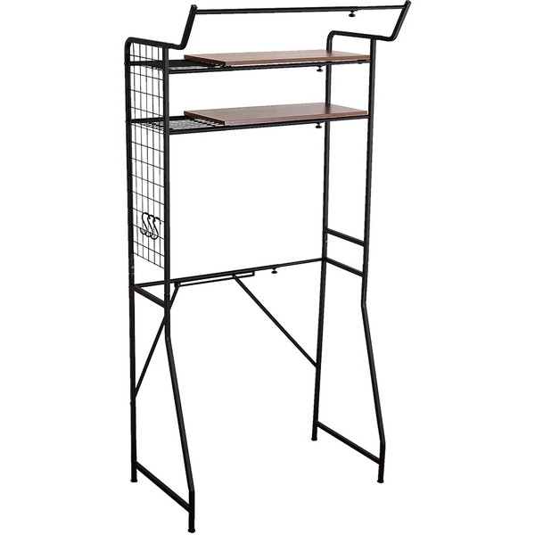 ランドリーラック ランドリー収納 65.4～90.4×49.5×180cm 棚板タイプ ウォールナット ヴィンテージ 組立品 脱衣所 洗濯機